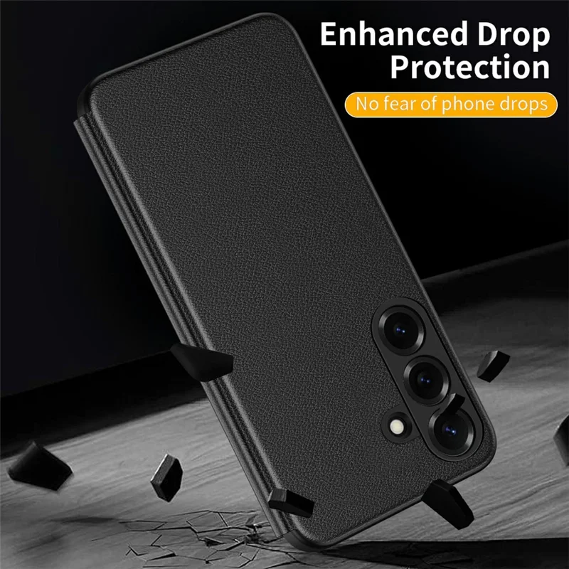 For Samsung Galaxy A56 5G / A36 5G Case Smart View Window Leather Phone Cover - Black