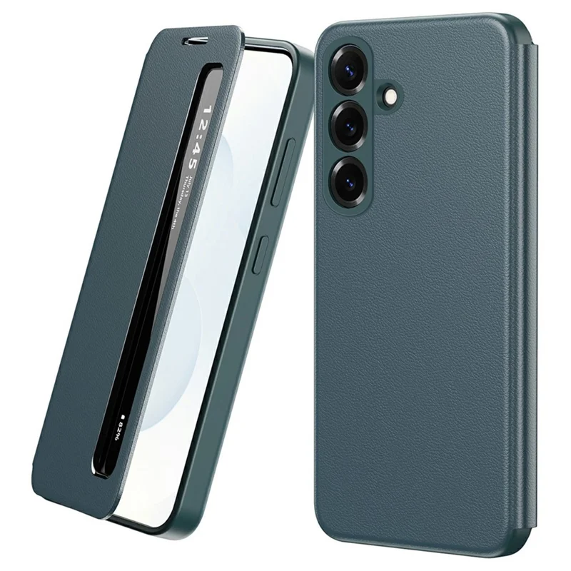 Funda para Samsung Galaxy A56 5G / A36 5G con Ventana Inteligente, Funda de Cuero para Teléfono - Verde