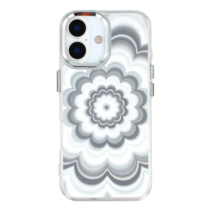 For iPhone 17 Case Striking Phantom Flower TPU Cover with Electroplating Lens Frame