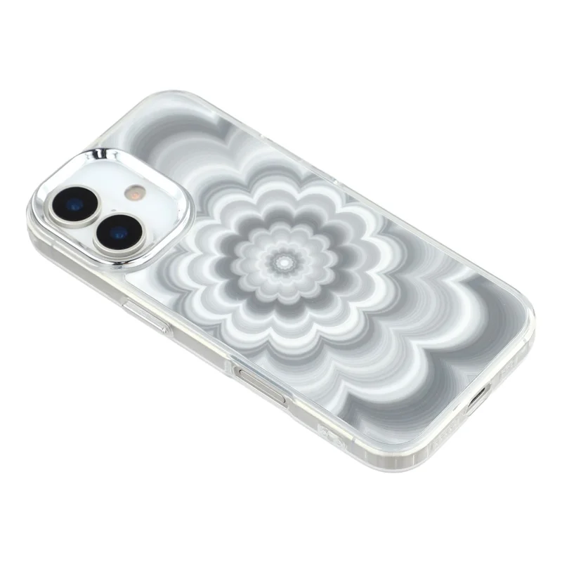 For iPhone 17 Case Striking Phantom Flower TPU Cover with Electroplating Lens Frame