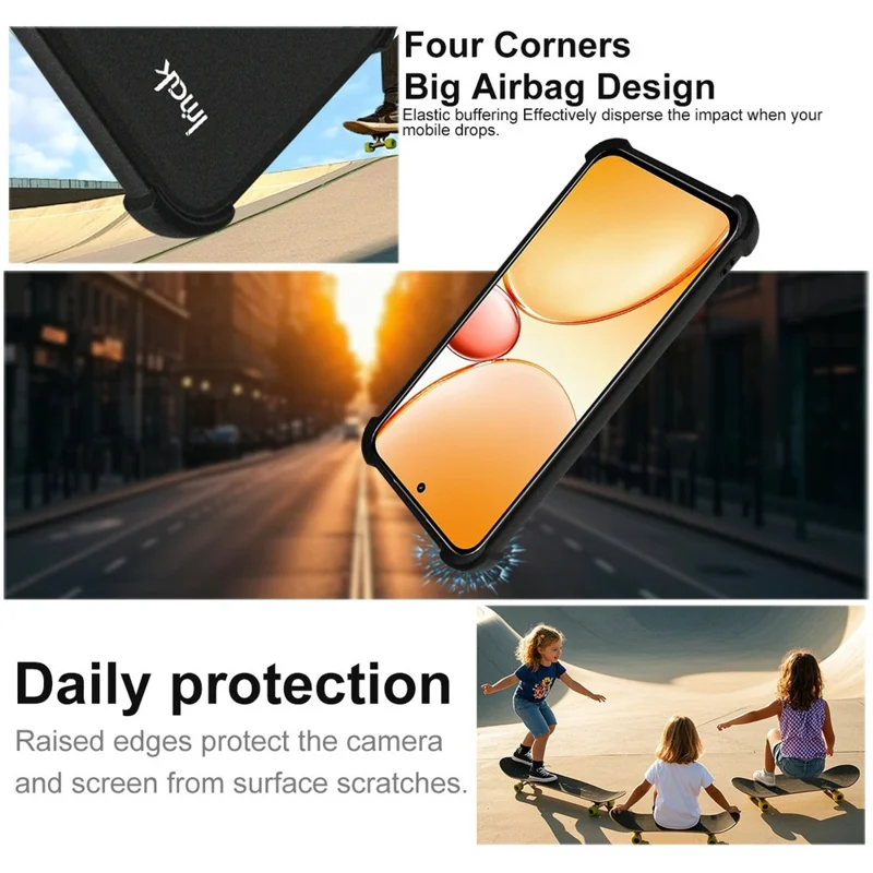 IMAK For Realme C85 Pro 4G Case TPU Phone Cover Airbag Shockproof Protection - Matte Black