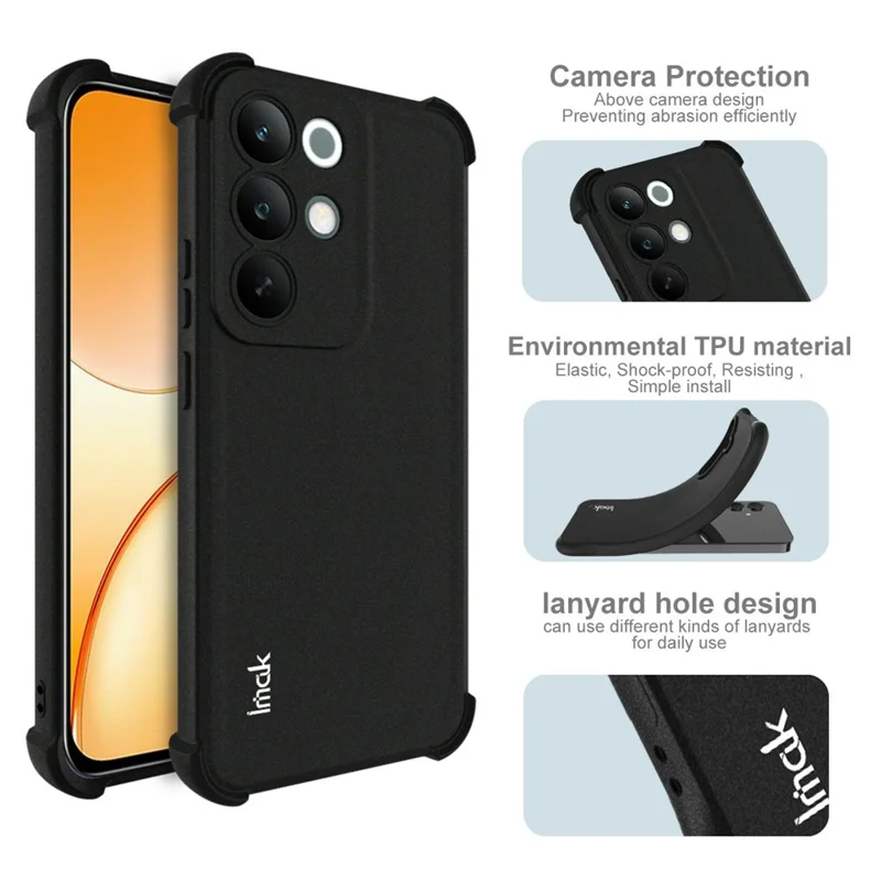 IMAK For Realme C85 Pro 4G Case TPU Phone Cover Airbag Shockproof Protection - Matte Black