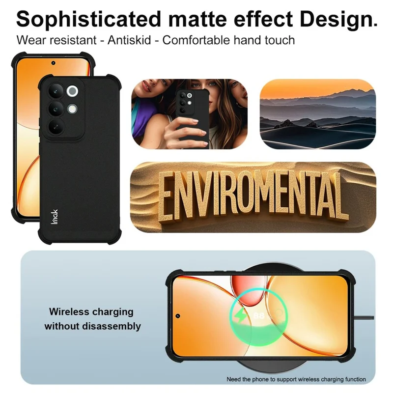 IMAK For Realme C85 Pro 4G Case TPU Phone Cover Airbag Shockproof Protection - Matte Black