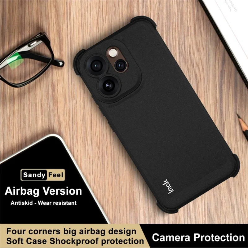 IMAK For Oppo Reno15 Pro 5G Case TPU Phone Cover Airbag Shockproof Protection - Matte Black
