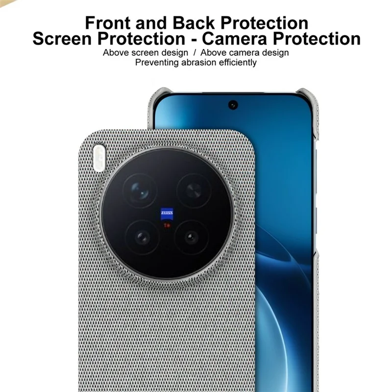 IMAK Ruiyi Series for vivo X300 Pro 5G Case Fabric Texture Leather + PC Phone Back Cover - Black