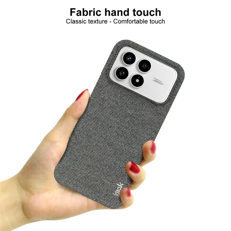 IMAK Ruiyi Series for Xiaomi Poco F8 Pro / Redmi K90 5G Case Fabric Texture Leather + PC Phone Back Cover - Black