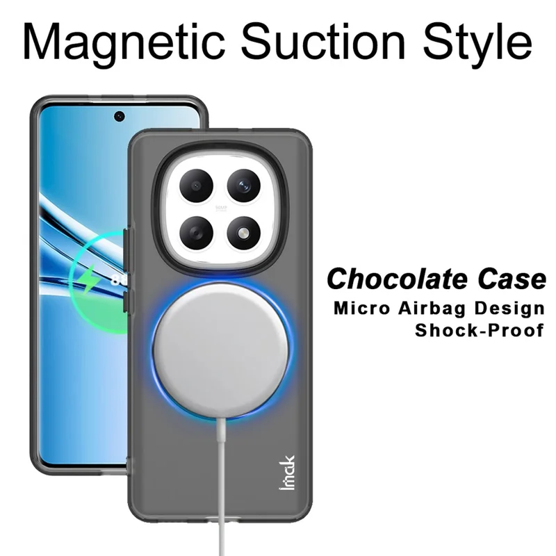 IMAK For Xiaomi Redmi Note 15 5G (Global) Magnetic Case PC + TPU Phone Back Cover - Black