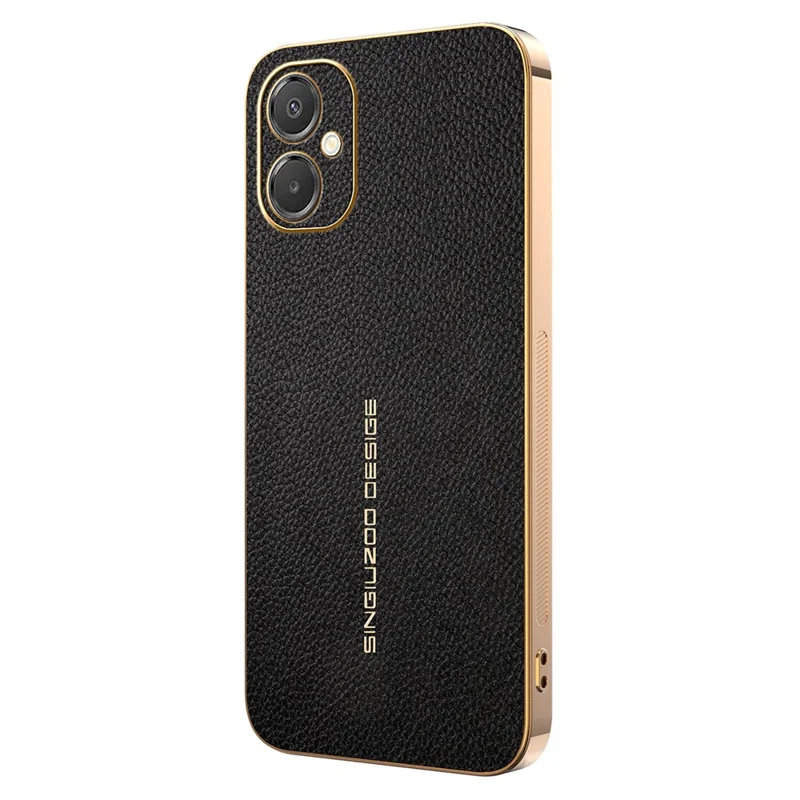 Phone Case For Samsung Galaxy A06 5G  /  F06 5G   /  M06 5G Anti Scratch Litchi Texture TPU Leather PU Phone Back Cover  - Black