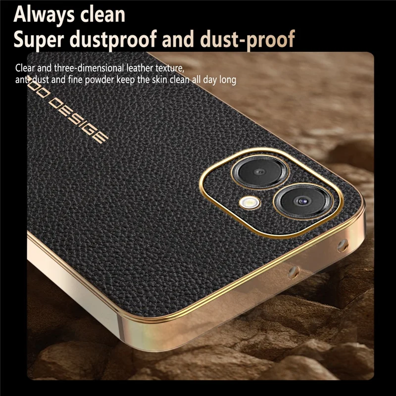 Phone Case For Samsung Galaxy A06 5G  /  F06 5G   /  M06 5G Anti Scratch Litchi Texture TPU Leather PU Phone Back Cover  - Black