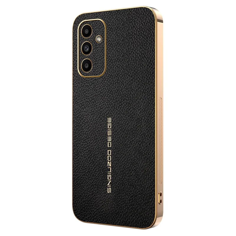 Phone Case For Samsung Galaxy A15 5G  /  A15 4G Anti Scratch Litchi Texture TPU Leather PU Phone Back Cover - Black