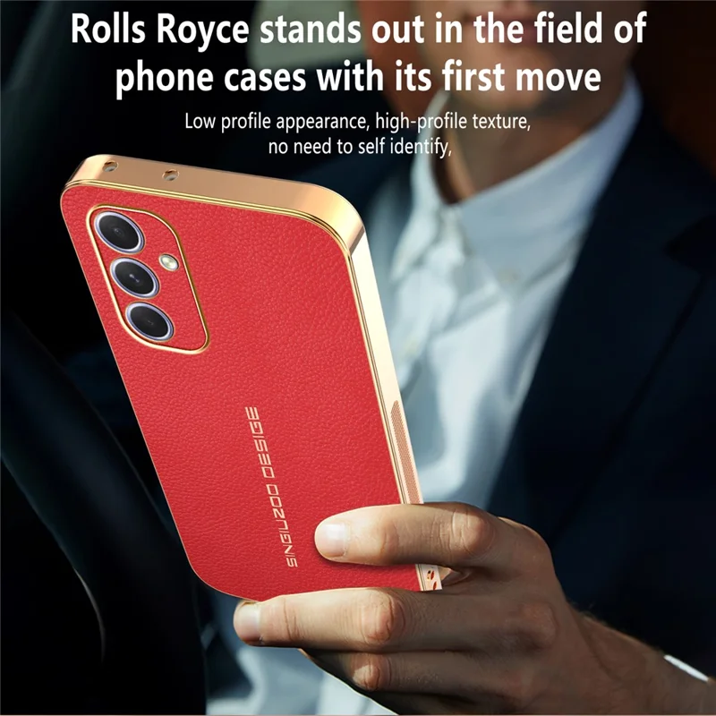 For Samsung Galaxy A54 5G Case Anti Scratch Litchi Texture TPU Leather PU Phone Back Cover - Red