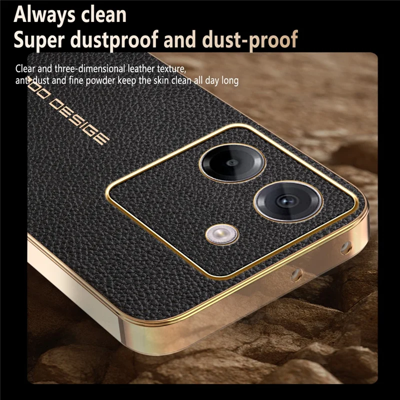 Чехол для Xiaomi Poco M7 Pro 5G, устойчивый к царапинам, с текстурой кожи аллигатора, задняя панель из термополиуретана и искусственной кожи — черный