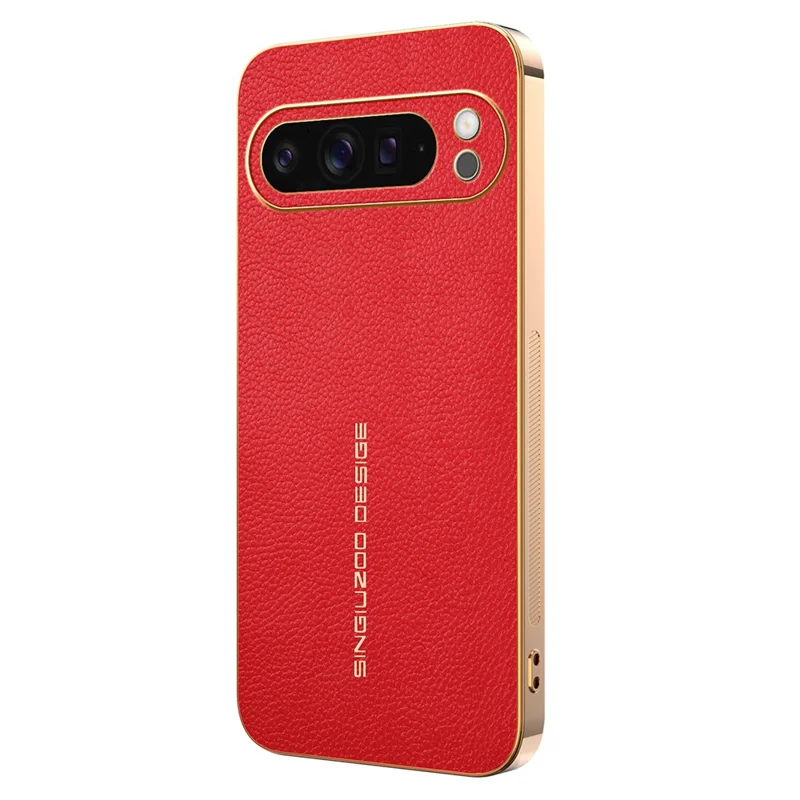 For Google Pixel 9 Pro XL Case Anti Scratch Litchi Texture TPU Leather PU Phone Back Cover - Red