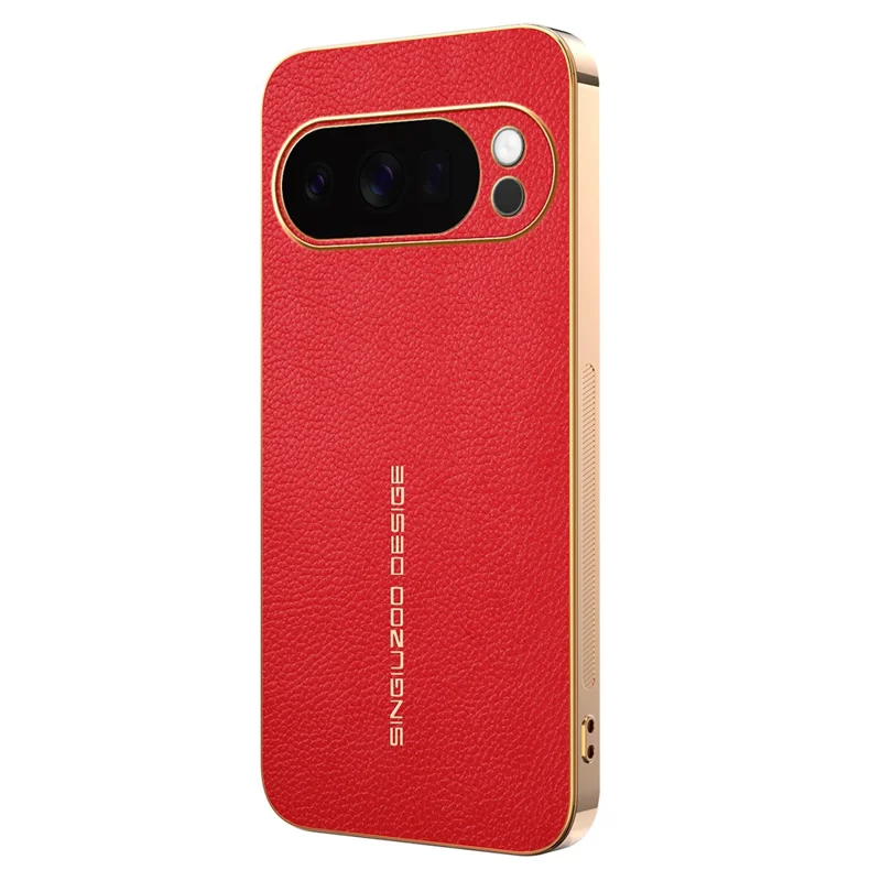 For Google Pixel 10 Pro Case Anti Scratch Litchi Texture TPU Leather PU Phone Back Cover - Red