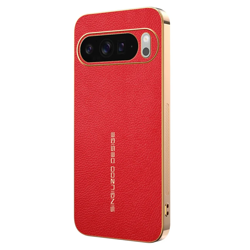 For Google Pixel 10 Pro XL Case Anti Scratch Litchi Texture TPU Leather PU Phone Back Cover - Red