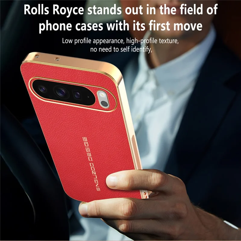 For Google Pixel 10 Pro XL Case Anti Scratch Litchi Texture TPU Leather PU Phone Back Cover - Red