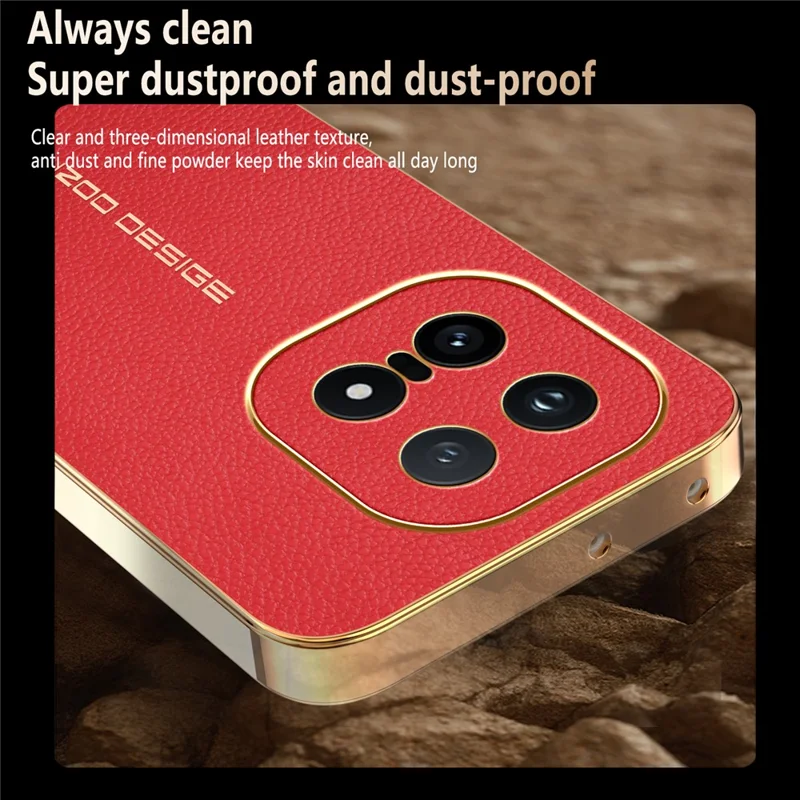 Til vivo iQOO 15 5G hylse mod ridser med lærredstekstur i TPU og læder af PU - rød