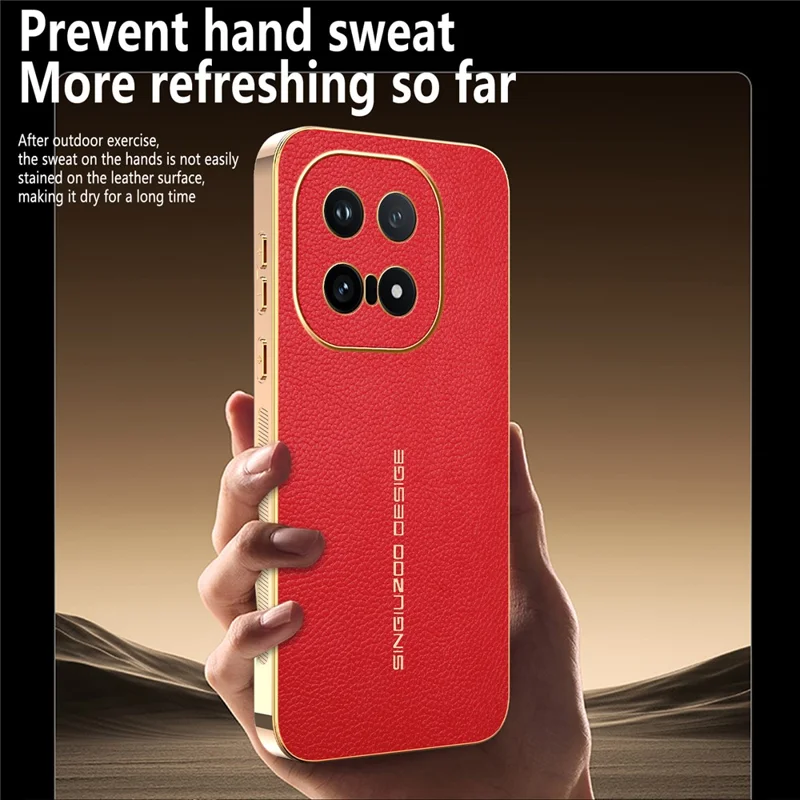 Til vivo iQOO 15 5G hylse mod ridser med lærredstekstur i TPU og læder af PU - rød