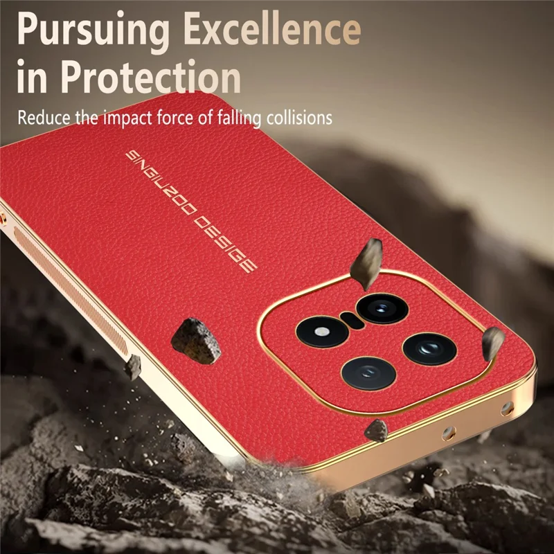 Til vivo iQOO 15 5G hylse mod ridser med lærredstekstur i TPU og læder af PU - rød