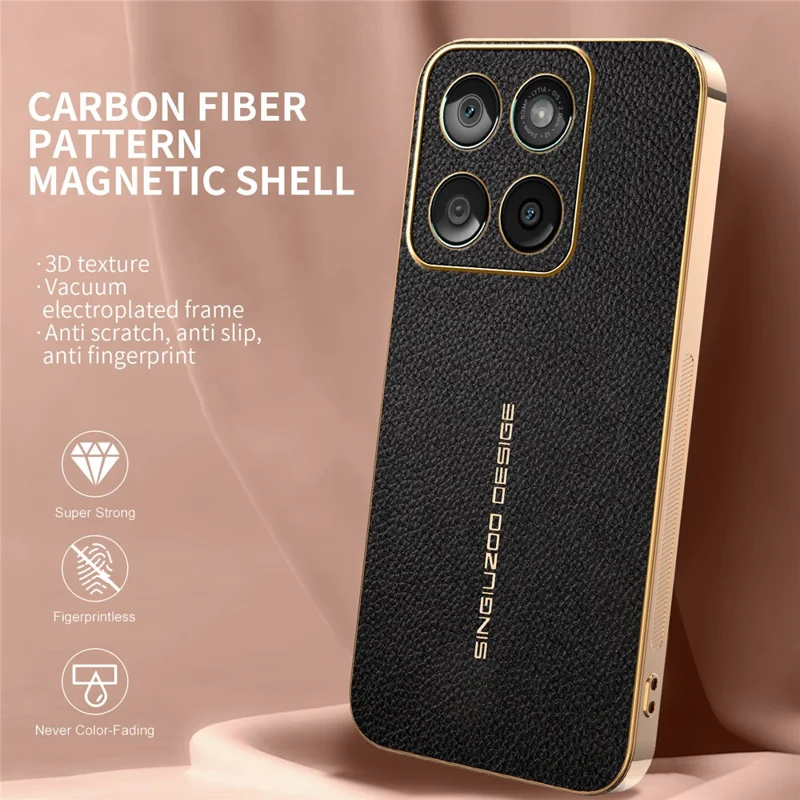 Phone Case For Motorola Edge 60 Fusion 5G  /  Edge 60 Stylus 5G  /  Edge 60 5G Anti Scratch Litchi Texture TPU Leather PU Phone Back Cover - Black