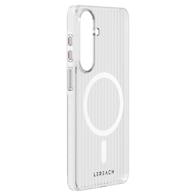 LEREACH TOC Series for Samsung Galaxy S26 / S26 Pro Magnetic Case Flowing Grid PC Phone Cover - White
