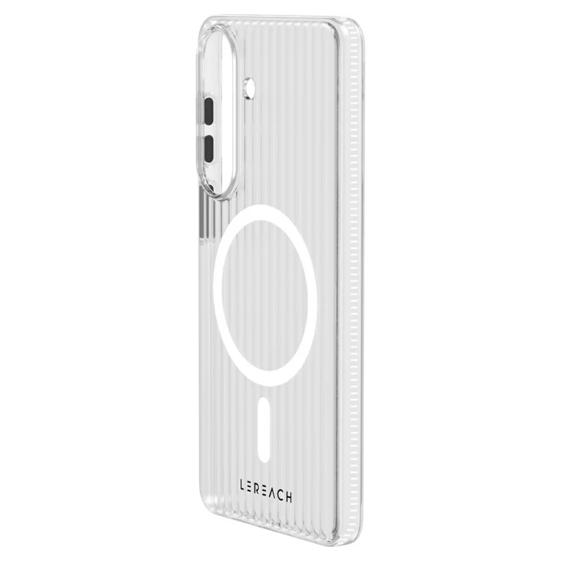 LEREACH TOC Series for Samsung Galaxy S26 / S26 Pro Magnetic Case Flowing Grid PC Phone Cover - White