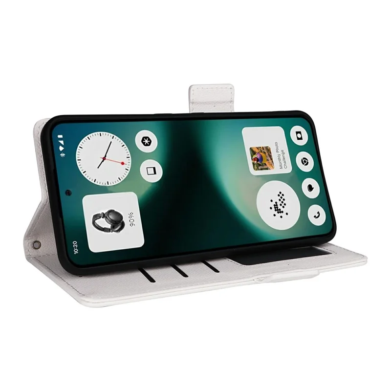 For Nothing Phone (3a) Lite 5G Case Litchi Texture Wallet Leather Phone Cover with Wrist Strap - White