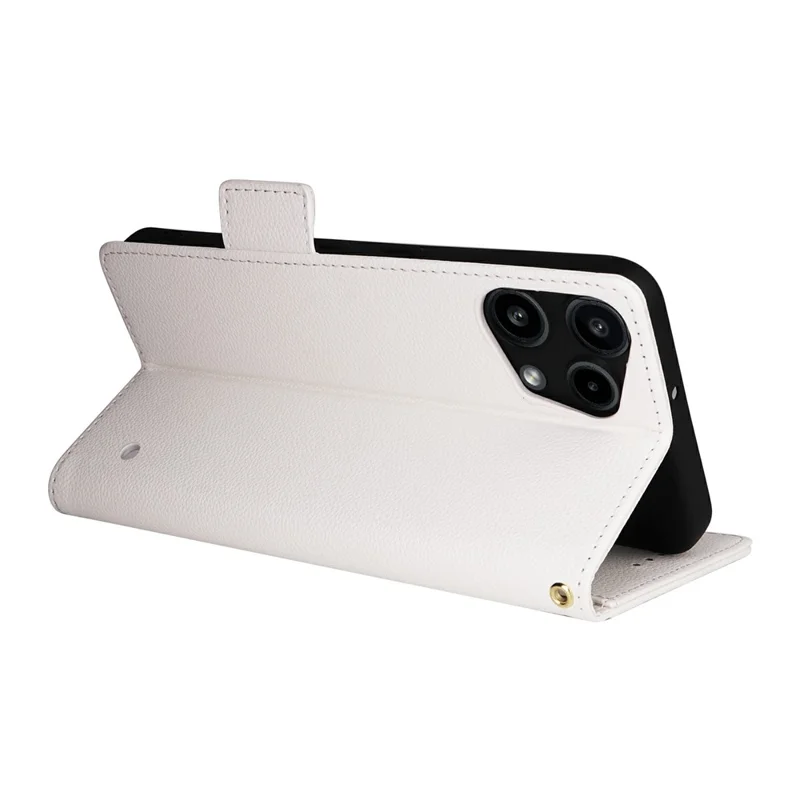 For Nothing Phone (3a) Lite 5G Case Litchi Texture Wallet Leather Phone Cover with Wrist Strap - White