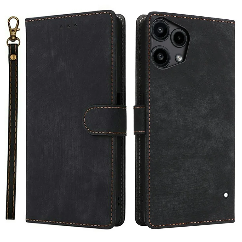 For Nothing Phone (3a) Lite 5G Case Wallet RFID Blocking PU Leather Phone Cover Stand with Strap - Black