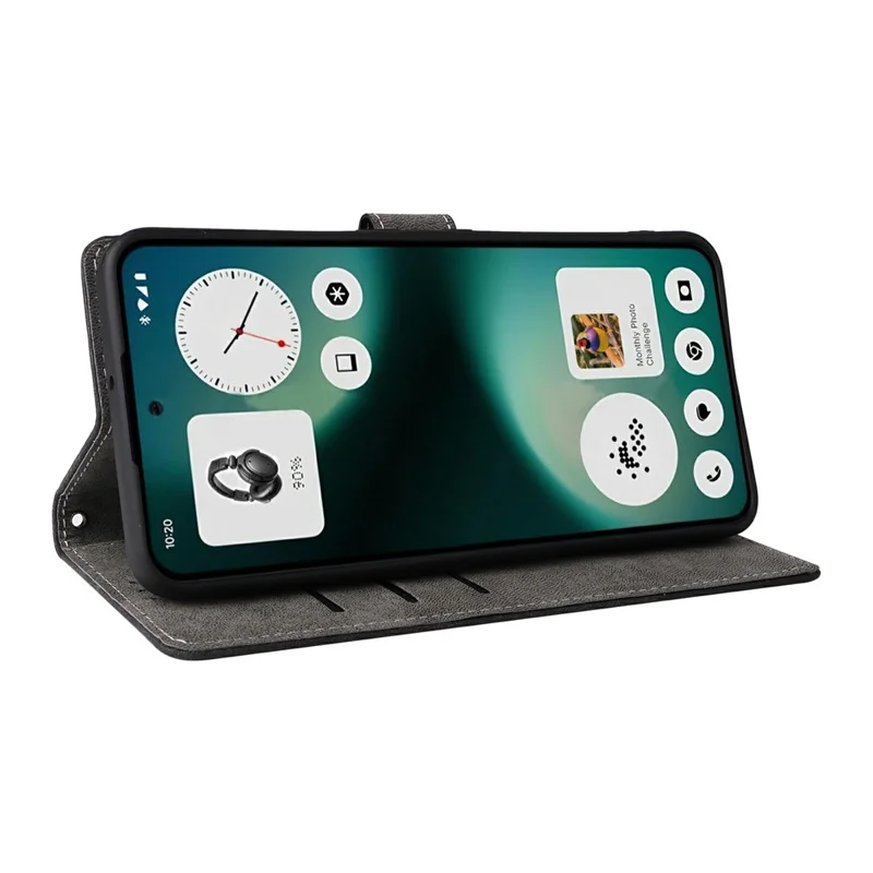 For Nothing Phone (3a) Lite 5G Case Wallet RFID Blocking PU Leather Phone Cover Stand with Strap - Black