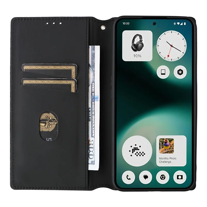 For Nothing Phone (3a) Lite 5G Case Wallet Rhombus Imprinted PU Leather Phone Cover - Silver