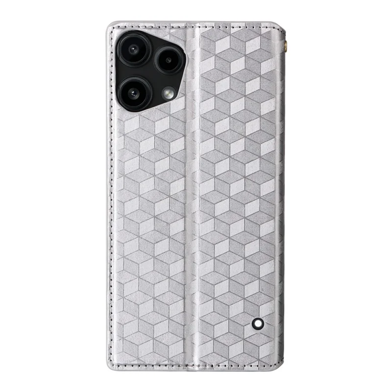 For Nothing Phone (3a) Lite 5G Case Wallet Rhombus Imprinted PU Leather Phone Cover - Silver