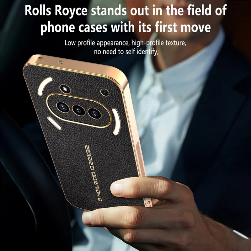 For Nothing Phone (3a) Case Anti Scratch Litchi Texture TPU Leather PU Phone Back Cover - Black