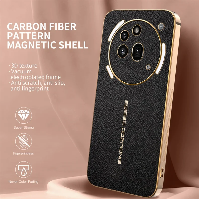 For Nothing Phone (3a) Pro Case Anti Scratch Litchi Texture TPU Leather PU Phone Back Cover - Black