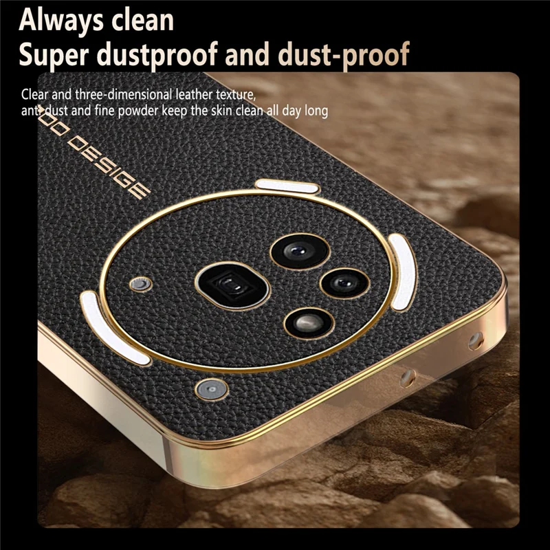 For Nothing Phone (3a) Pro Case Anti Scratch Litchi Texture TPU Leather PU Phone Back Cover - Black