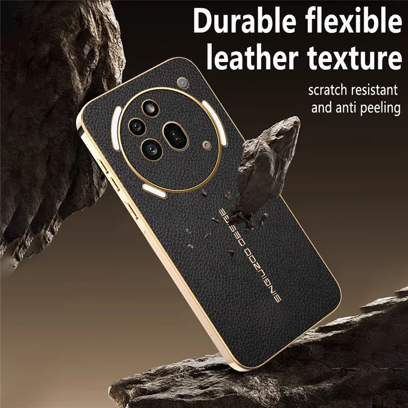 For Nothing Phone (3a) Pro Case Anti Scratch Litchi Texture TPU Leather PU Phone Back Cover - Black