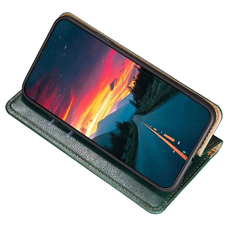 Custodia portafoglio magnetica in pelle PU per Oppo A17 4G, custodia protettiva per telefono con supporto - verde