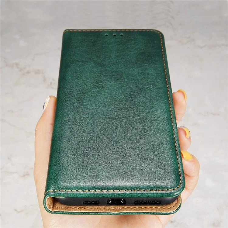 Custodia portafoglio magnetica in pelle PU per Oppo A17 4G, custodia protettiva per telefono con supporto - verde