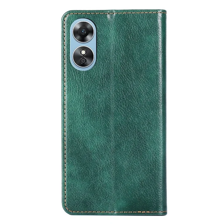 Custodia portafoglio magnetica in pelle PU per Oppo A17 4G, custodia protettiva per telefono con supporto - verde