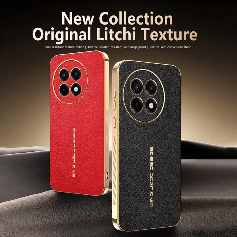 Capa para Telemóvel OnePlus 13R 5G / Ace 5 5G / Ace 5 Pro 5G Anti-Risco Textura Litchi TPU Pele PU Capa Traseira - Preto