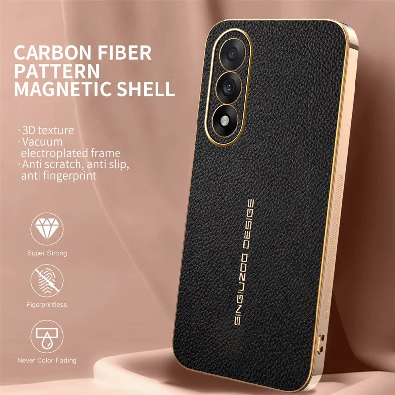 Phone Case For OnePlus Nord 5 5G  /  Ace 5 5G Anti Scratch Litchi Texture TPU Leather PU Phone Back Cover - Black