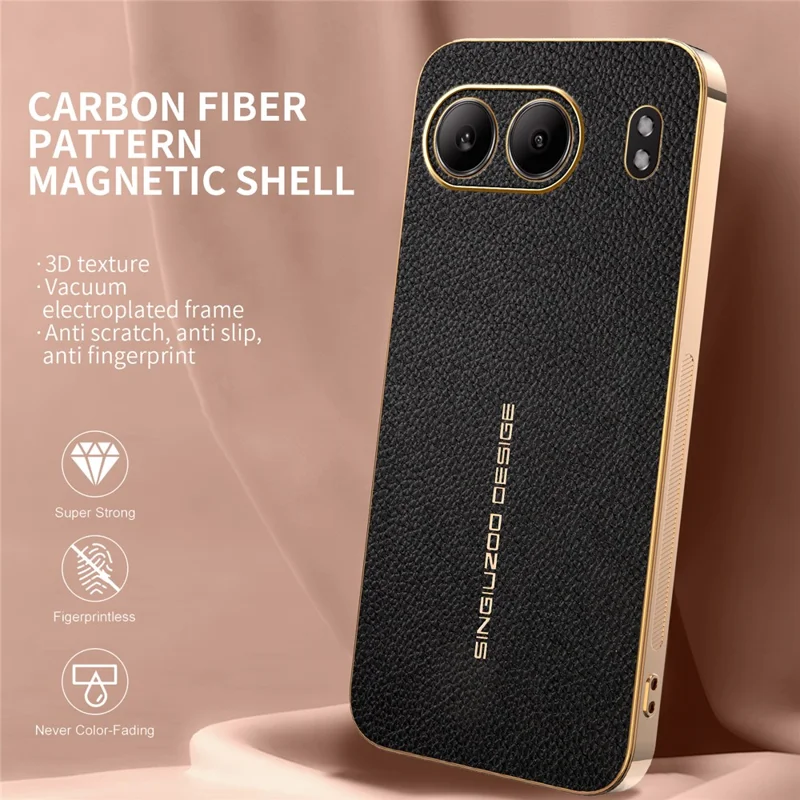 For OnePlus Nord 4 Case Anti Scratch Litchi Texture TPU Leather PU Phone Back Cover - Black