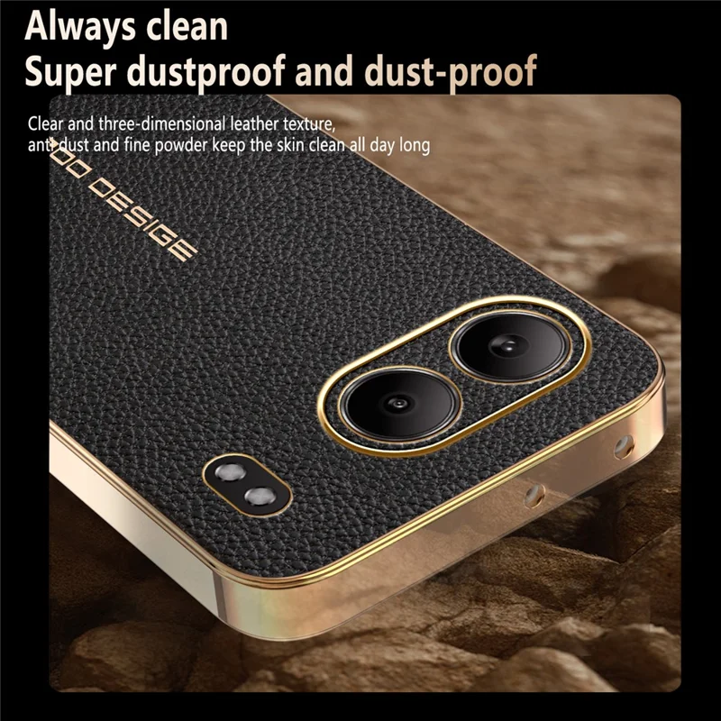 For OnePlus Nord 4 Case Anti Scratch Litchi Texture TPU Leather PU Phone Back Cover - Black