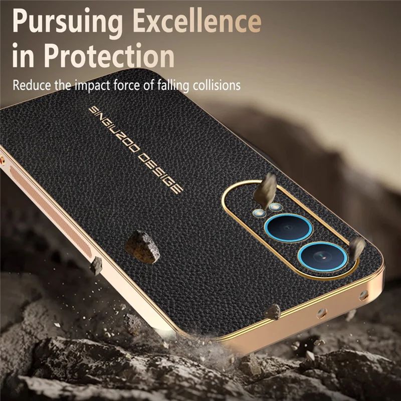 Чехол для OnePlus Nord CE4 Lite 5G, устойчивый к царапинам, с текстурой кожи аллигатора, задняя панель из термополиуретана и искусственной кожи — черный