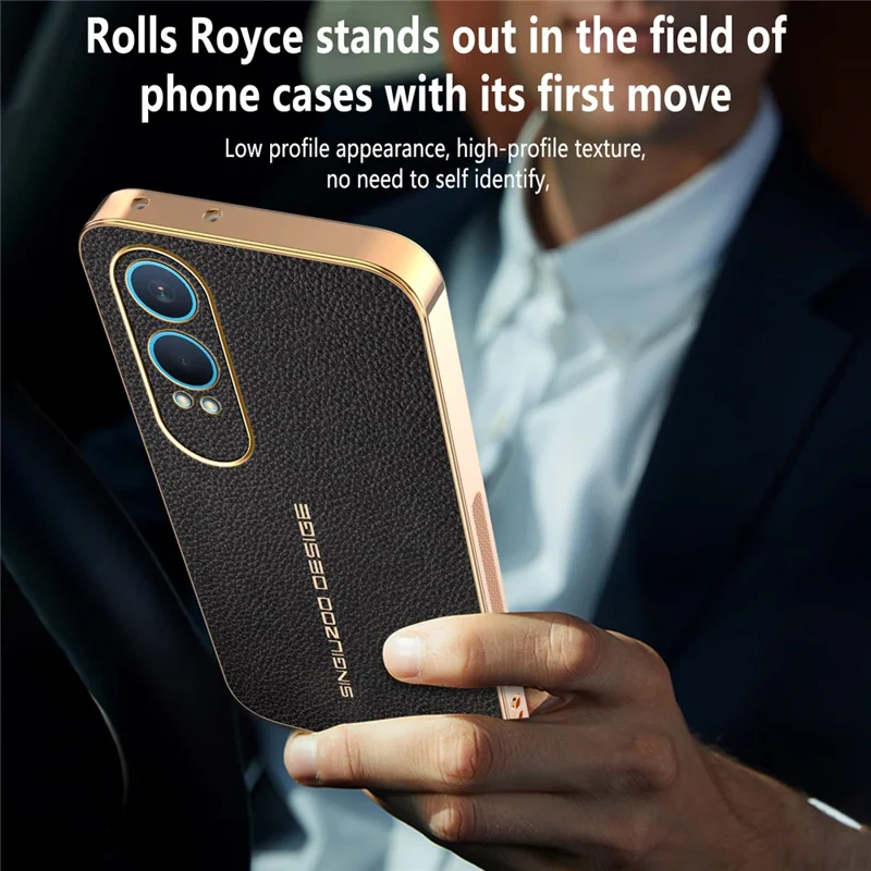 Чехол для OnePlus Nord CE4 Lite 5G, устойчивый к царапинам, с текстурой кожи аллигатора, задняя панель из термополиуретана и искусственной кожи — черный