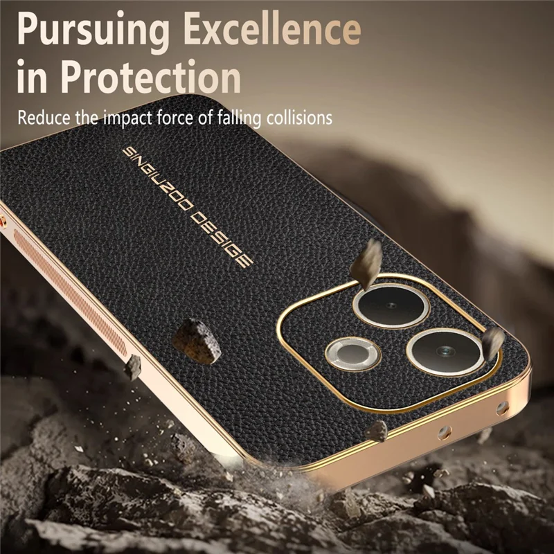 Phone Case For Oppo A5 Pro 5G (Global)  /  A5 Pro 4G (Global)  /  A5 Energy 5G (China) Anti Scratch Litchi Texture TPU Leather PU Phone Back Cover - Black