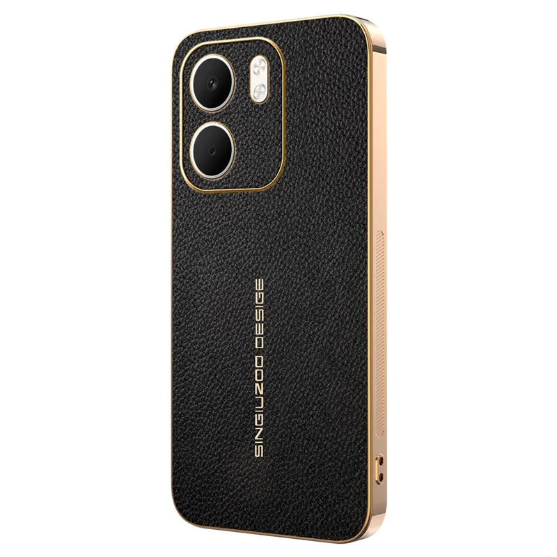 Funda para teléfono Oppo A5x 4G / A5x 5G antirayaduras con textura de piel de cocodrilo TPU cuero PU funda trasera - Negro