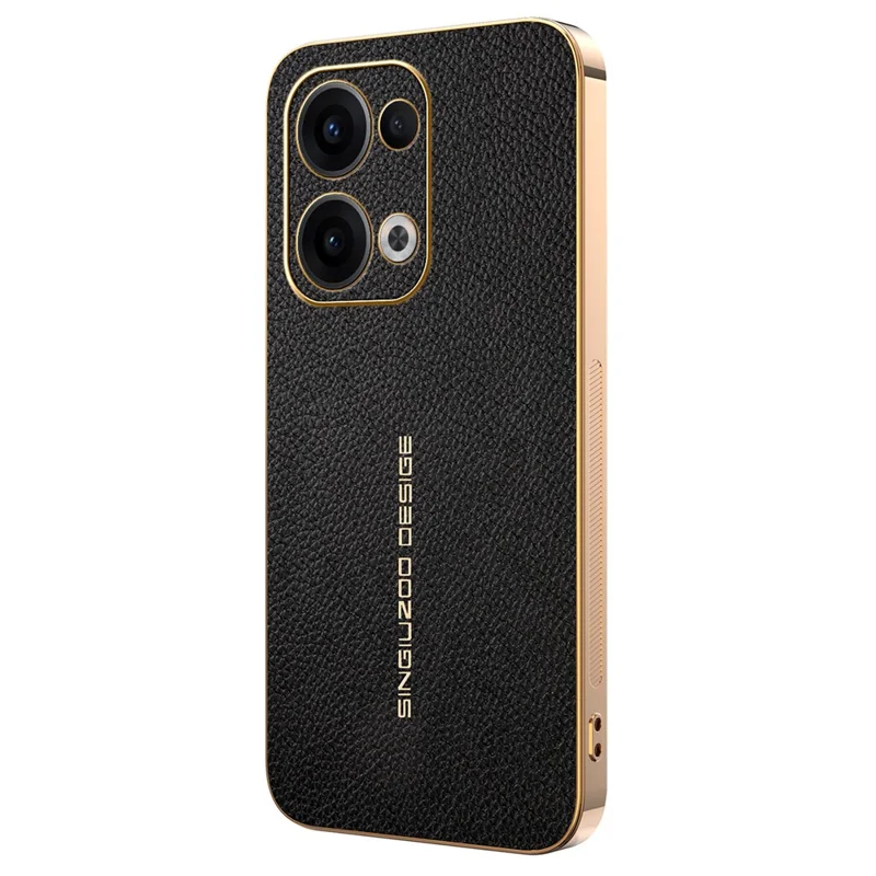 Für Oppo Reno13 5G (Global) Hülle Anti-Scratch Litschi-Textur TPU Leder PU Handy-Rückseite - Schwarz