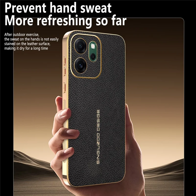 Capa para Oppo Reno14 F 5G Antiarranhões Textura de Couro de Jacarandá TPU Couro PU Capa Traseira para Telemóvel - Preto