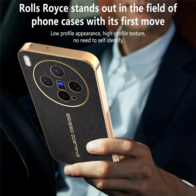 For vivo X300 5G Case Anti Scratch Litchi Texture TPU Leather PU Phone Back Cover - Black